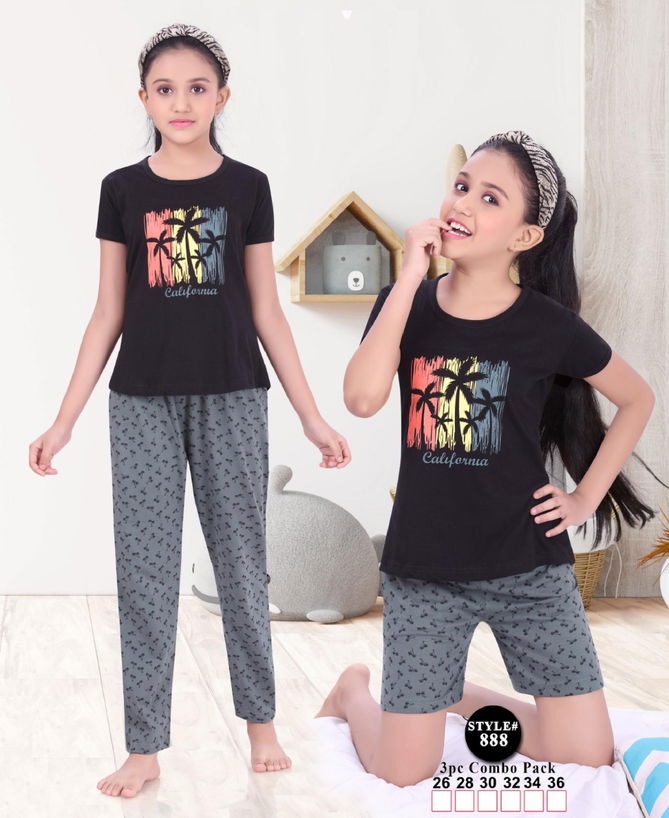 Orange 888 Latest Fancy Designer Kids Night Suits Collection